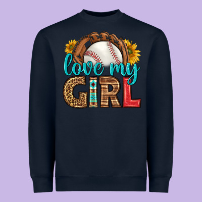 Love My Girl Baseball Heavyweight Sweatshirt Designed By Hra Design Shop