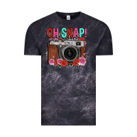 Cloud Black oh snap rose grey leopard vintage camera Vintage Tee - FaDigitalArtStudio