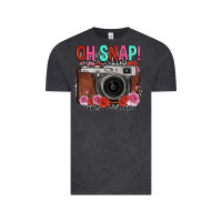 Vintage Black oh snap rose grey leopard vintage camera Vintage Tee - FaDigitalArtStudio