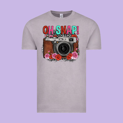 Oh Snap Rose Grey Leopard Vintage Camera Vintage Tee Designed By Fadigitalartstudio