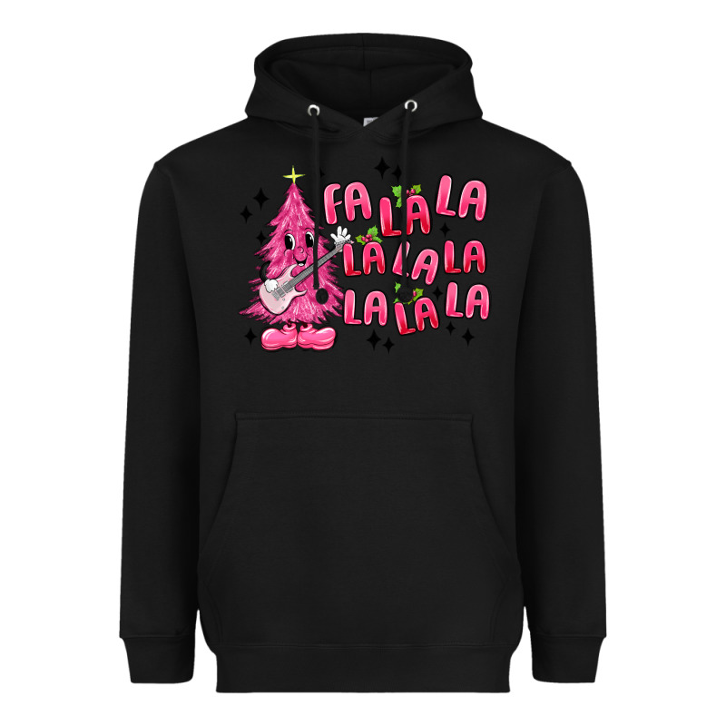 Pink Christmas Fa La La Heavyweight Hoodie by MaliasSmallBusiness | Teevron