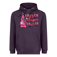 Plum pink christmas fa la la Heavyweight Hoodie - MaliasSmallBusiness