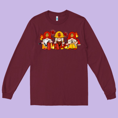 Firefighter Gnomes Long Sleeve Tee Designed By Artiststas