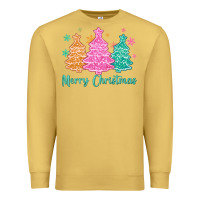 Antique Gold merry christmas glitter trees Premium Sweatshirt - MaliasSmallBusiness