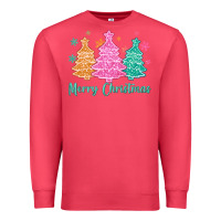 Cardinal merry christmas glitter trees Premium Sweatshirt - MaliasSmallBusiness