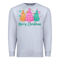 Heather Grey merry christmas glitter trees Premium Sweatshirt - MaliasSmallBusiness