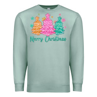 Seafoam merry christmas glitter trees Premium Sweatshirt - MaliasSmallBusiness