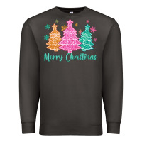 Smoke merry christmas glitter trees Premium Sweatshirt - MaliasSmallBusiness
