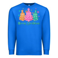 True Royal merry christmas glitter trees Premium Sweatshirt - MaliasSmallBusiness