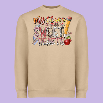 My Class Is Full Of Sweet Hearts Heavyweight Sweatshirt Designed By Racoondesign