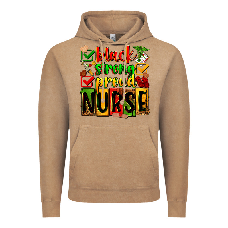 Black Strong Proud Nurse Juneteeenth Vintage Hoodie by Zillion Design Studio | Teevron