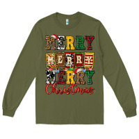 Army Green merry merry merry christmas ado Long Sleeve Tee - AdoDesignShop