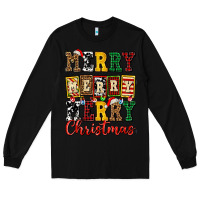 Black merry merry merry christmas ado Long Sleeve Tee - AdoDesignShop