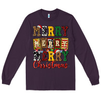 Plum merry merry merry christmas ado Long Sleeve Tee - AdoDesignShop