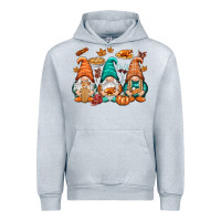Heather Grey Thanksgiving gnomes Urban Hoodie - NancyCooperArtShop