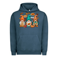 Pigment Midnight Navy Thanksgiving gnomes Urban Hoodie - NancyCooperArtShop