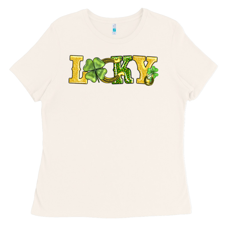 Lucky Horseshoe And Four Leaf Clover Ladies Tee by AdoDesignShop | Teevron