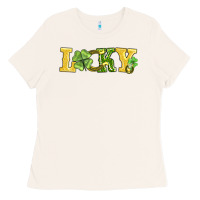 Bone lucky horseshoe and four leaf clover Ladies Tee - AdoDesignShop