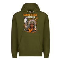 Army Green every child matters child and wolf Premium Hoodie - BarkalooDesign