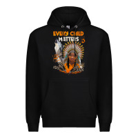 Black every child matters child and wolf Premium Hoodie - BarkalooDesign