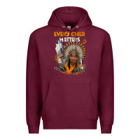 Burgundy every child matters child and wolf Premium Hoodie - BarkalooDesign