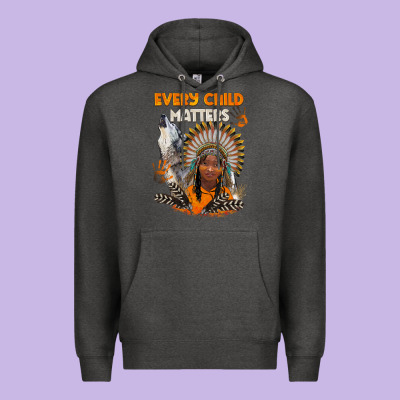 Every Child Matters Child And Wolf Premium Hoodie Designed By Barkaloodesign