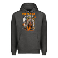 Charcoal Heather every child matters child and wolf Premium Hoodie - BarkalooDesign