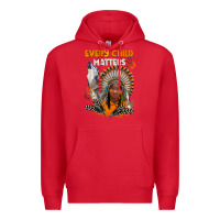 Red every child matters child and wolf Premium Hoodie - BarkalooDesign