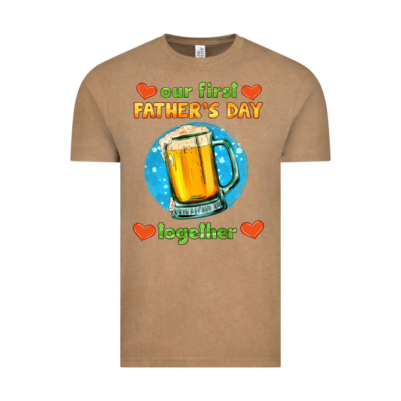 Our First Father's Day Together And Beer Vintage Tee by HRA Design Shop | Teevron