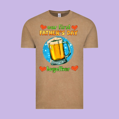 Our First Father's Day Together And Beer Vintage Tee Designed By Hra Design Shop