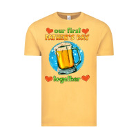 Vintage Mustard our first father's day together and beer Vintage Tee - HRA Design Shop