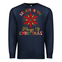 Navy believe in the magic of christmas Premium Sweatshirt - MaliasSmallBusiness