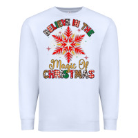 White believe in the magic of christmas Premium Sweatshirt - MaliasSmallBusiness