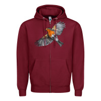 Burgundy Flying American Robin Zipper Hoodie - LillyAllenDesigns