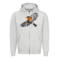 Dove Grey Flying American Robin Zipper Hoodie - LillyAllenDesigns