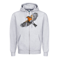 Heather Grey Flying American Robin Zipper Hoodie - LillyAllenDesigns