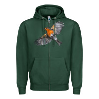 Sports Green Flying American Robin Zipper Hoodie - LillyAllenDesigns