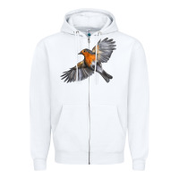 White Flying American Robin Zipper Hoodie - LillyAllenDesigns