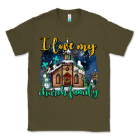 Army Green Christmas church and snow   ı love my church family Classic Tee - AdoDesignShop