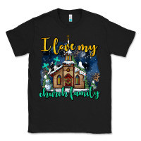 Black Christmas church and snow   ı love my church family Classic Tee - AdoDesignShop