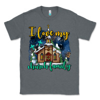 Charcoal Heather Christmas church and snow   ı love my church family Classic Tee - AdoDesignShop