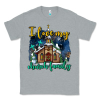 Heather Grey Christmas church and snow   ı love my church family Classic Tee - AdoDesignShop
