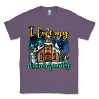 Lavender Christmas church and snow   ı love my church family Classic Tee - AdoDesignShop