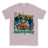 Lilac Christmas church and snow   ı love my church family Classic Tee - AdoDesignShop