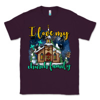 Plum Christmas church and snow   ı love my church family Classic Tee - AdoDesignShop