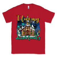 Red Christmas church and snow   ı love my church family Classic Tee - AdoDesignShop