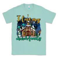 Seafoam Christmas church and snow   ı love my church family Classic Tee - AdoDesignShop