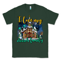 Sports Green Christmas church and snow   ı love my church family Classic Tee - AdoDesignShop