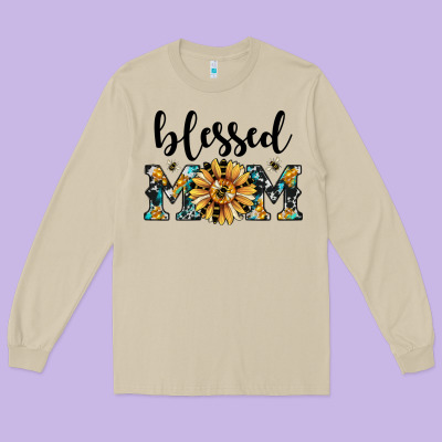 Blessed Mom Long Sleeve Tee Designed By Jahusdesignshop