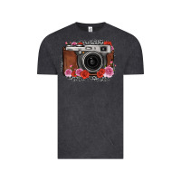 Vintage Black rose grey leopard vintage camera Vintage Tee - FaDigitalArtStudio
